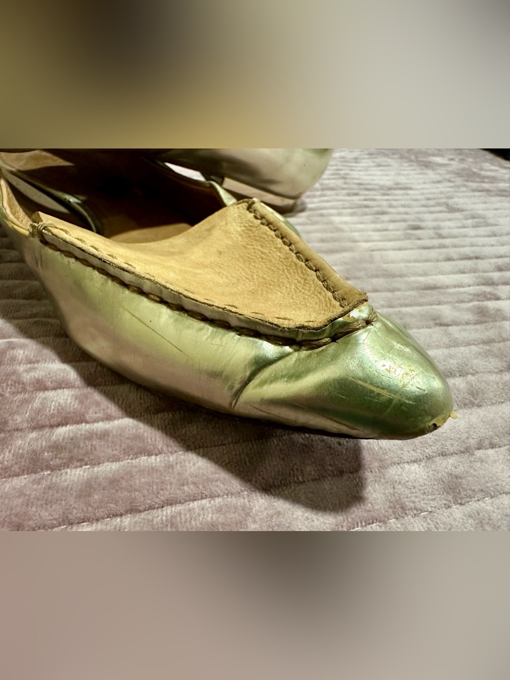 Coach Metallic Leather Flats Walsh Model Pointed Toe SZ 11 B Slip-On Loafer - Picture 10 of 10
